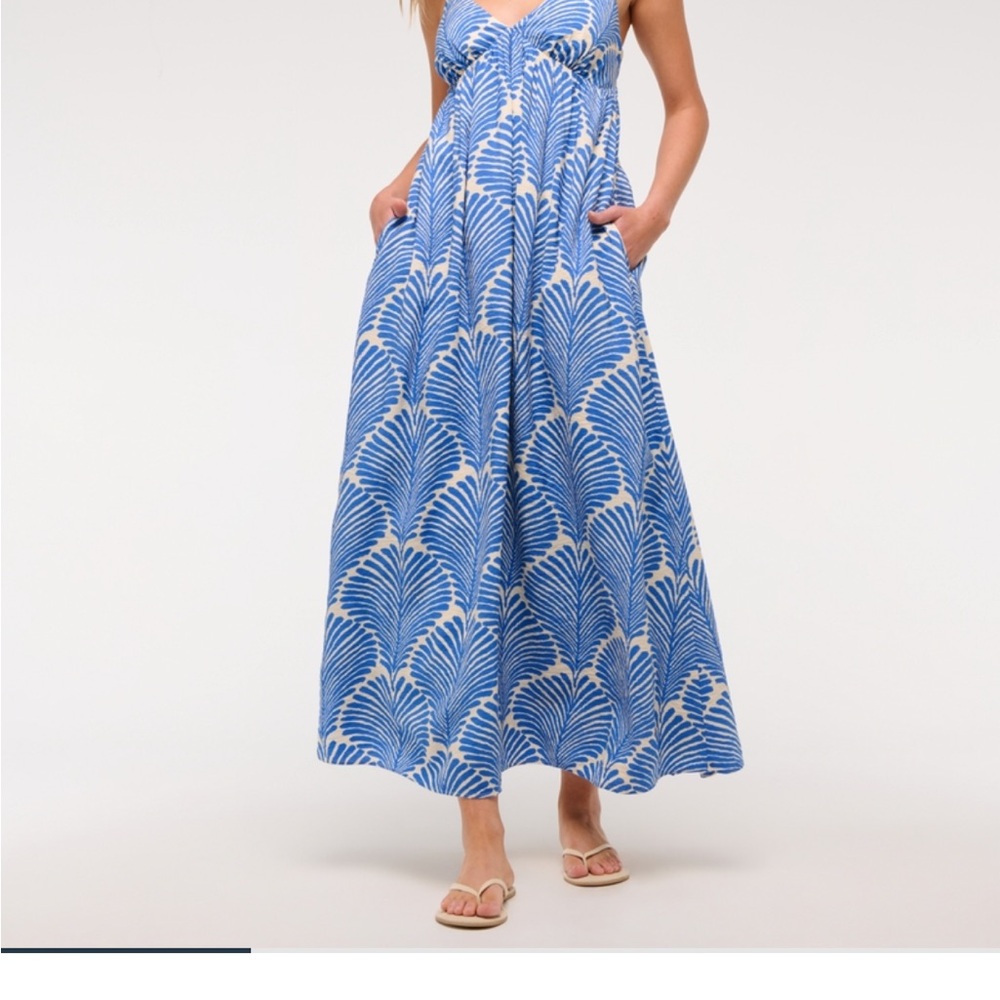 Abercrombie Blue and White Maxi Dress